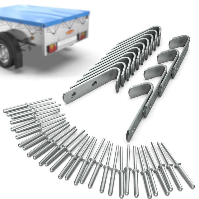 Tarpofix® Planenhaken Netzhaken inkl. Nieten für Anhänger Plane (20 St) 🛠️