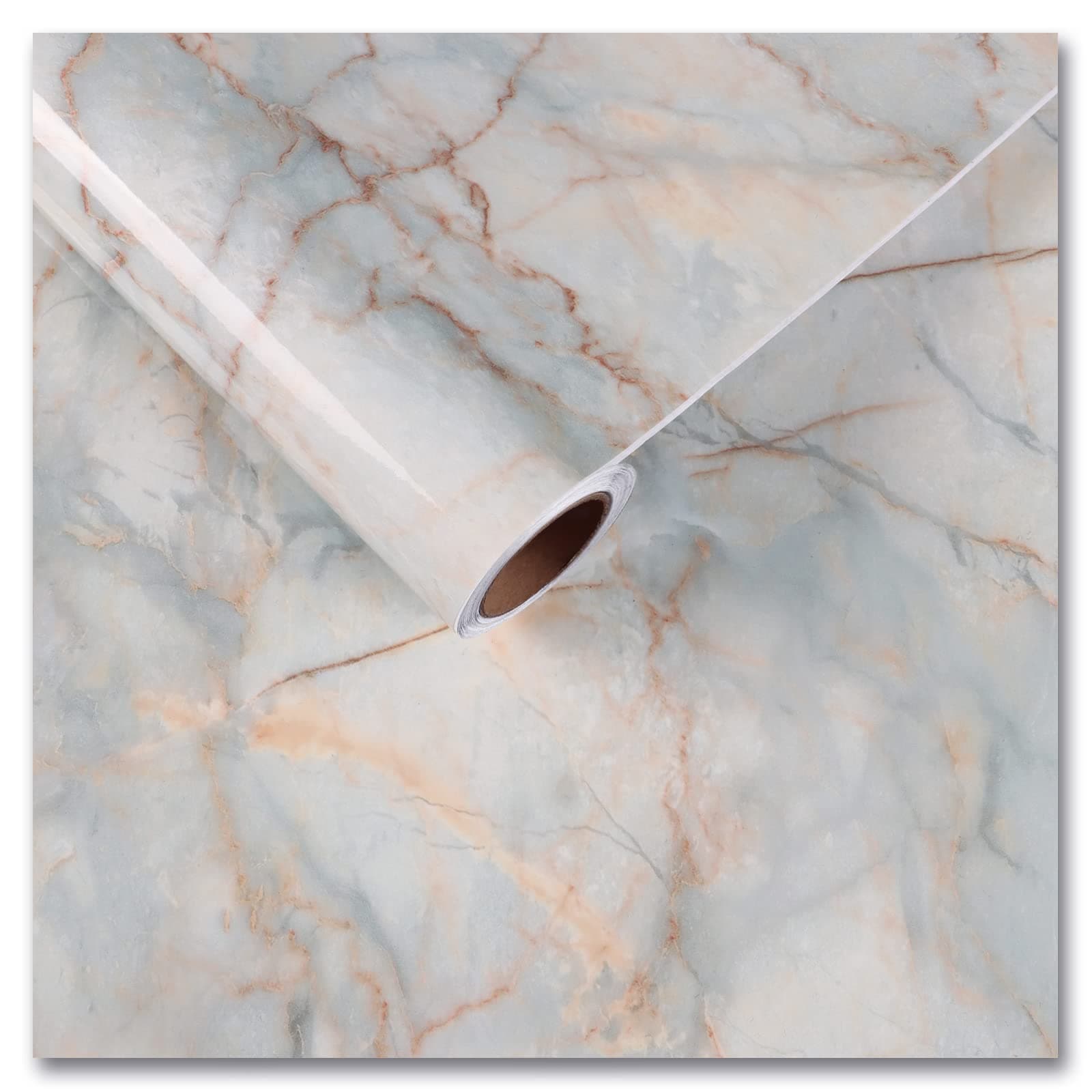 CRE8TIVE Cyan Gold Marmor Folie Tapete Selbstklebend 60cm x 300cm