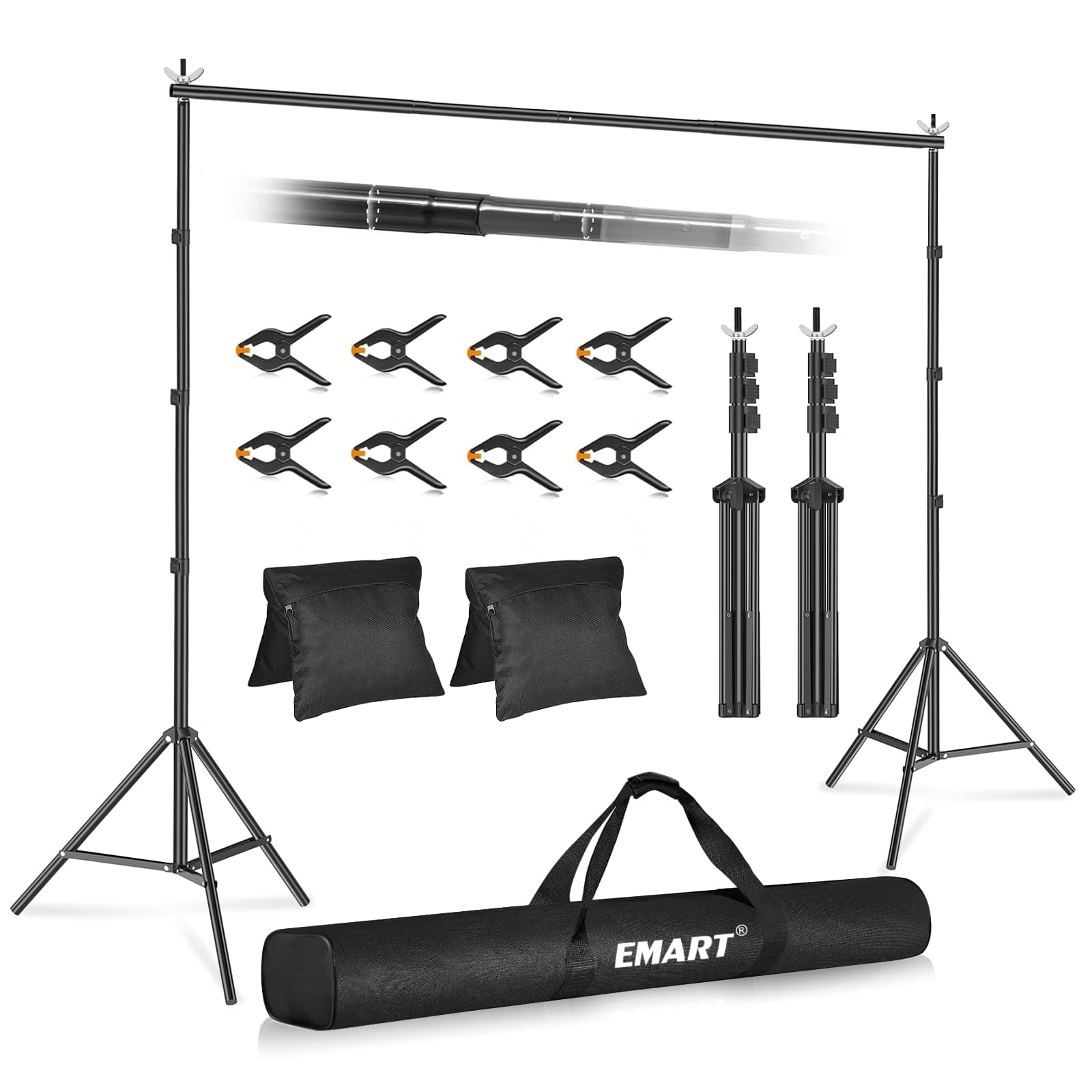 EMART Foto Hintergrund Ständer, 2,4x3m Verstellbarer Hintergrundsystem 📸