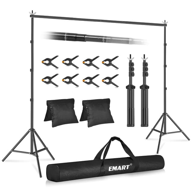 EMART Foto Hintergrund Ständer, 2,4x3m Verstellbarer Hintergrundsystem 📸