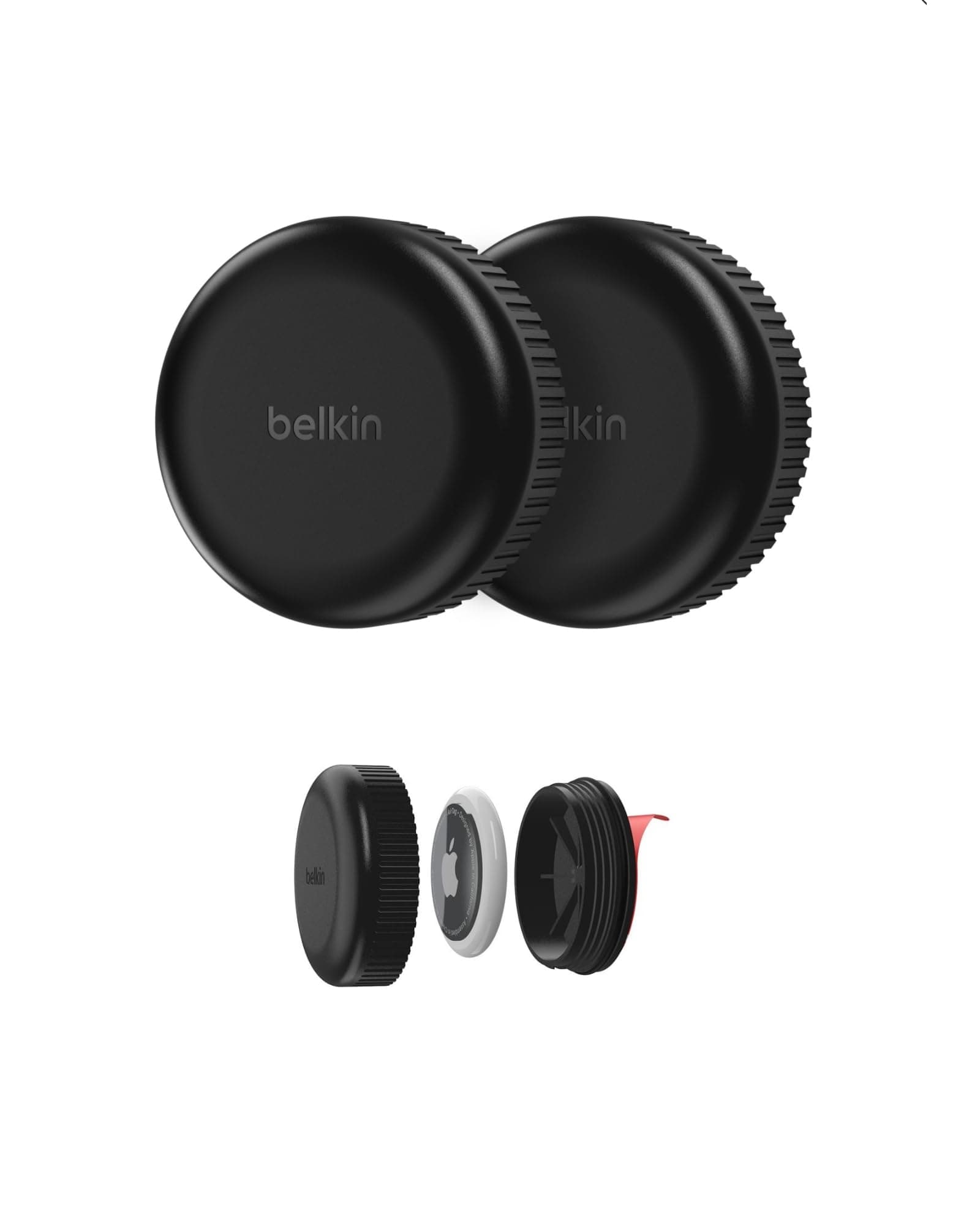 🔒🌊 Belkin wasserfester Apple AirTag Secure Holder Schwarz (2er-Pack) - 9.99€