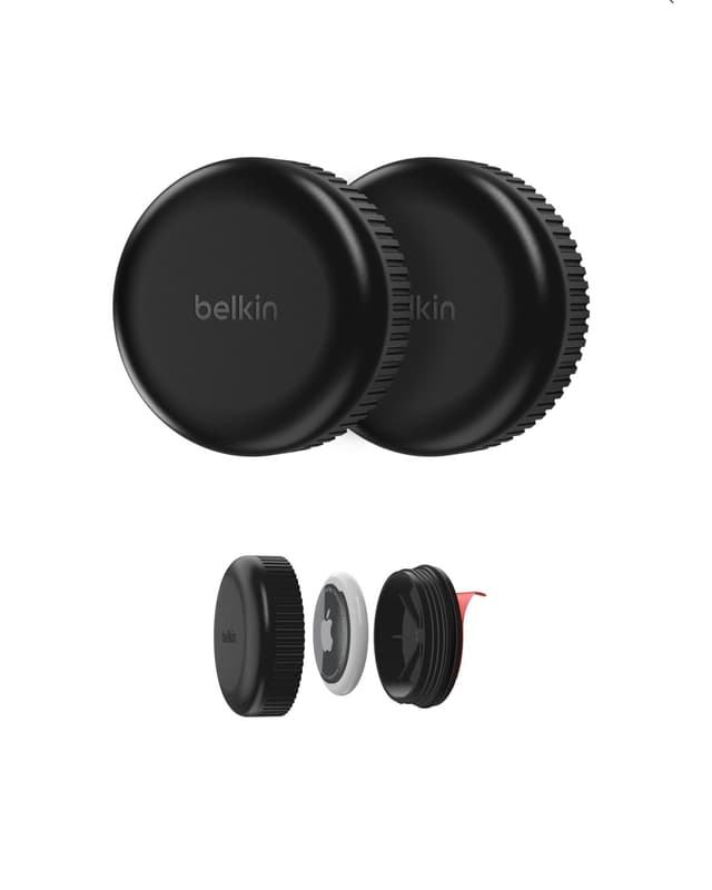 🔒🌊 Belkin wasserfester Apple AirTag Secure Holder Schwarz (2er-Pack) - 9.99€