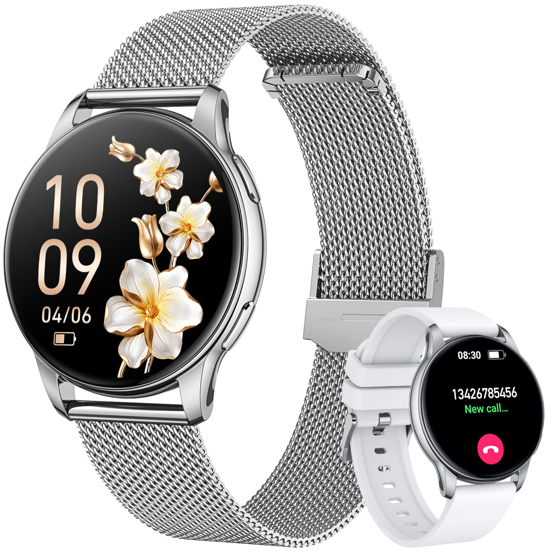 Smartwatch Damen mit Telefonfunktion Armbanduhr Fitnessuhr 🌟