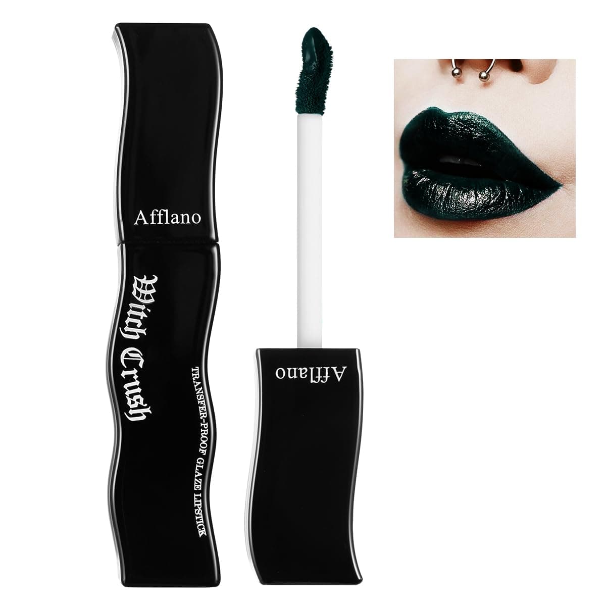 DE'LANCI Dunkel Grüner Vampy-Lippen-Gloss für Gothic & Halloween