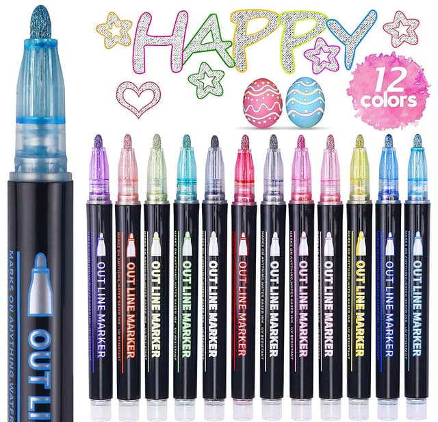 ECtury Einschulung Mädchen Glitzerstifte Magische Stifte 12er Pack