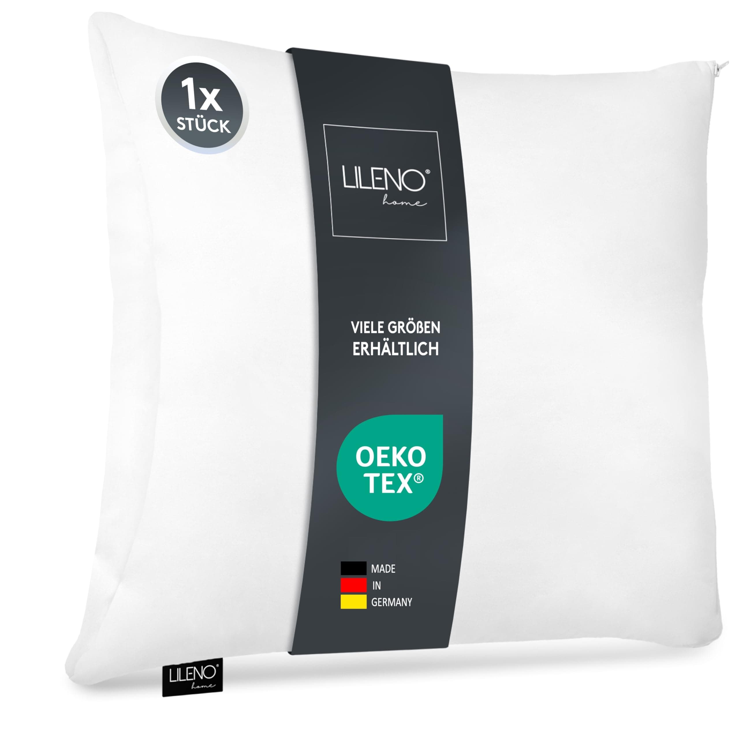 LILENO HOME Microfaser Kissen 60x60 cm [1er Set] - Hochwertiges Kopfkissen mit allergikerfreundlicher Ausrüstung 🌿