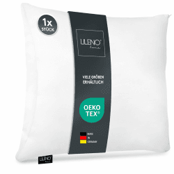 LILENO HOME Microfaser Kissen 60x60 cm [1er Set] - Hochwertiges Kopfkissen mit allergikerfreundlicher Ausrüstung 🌿