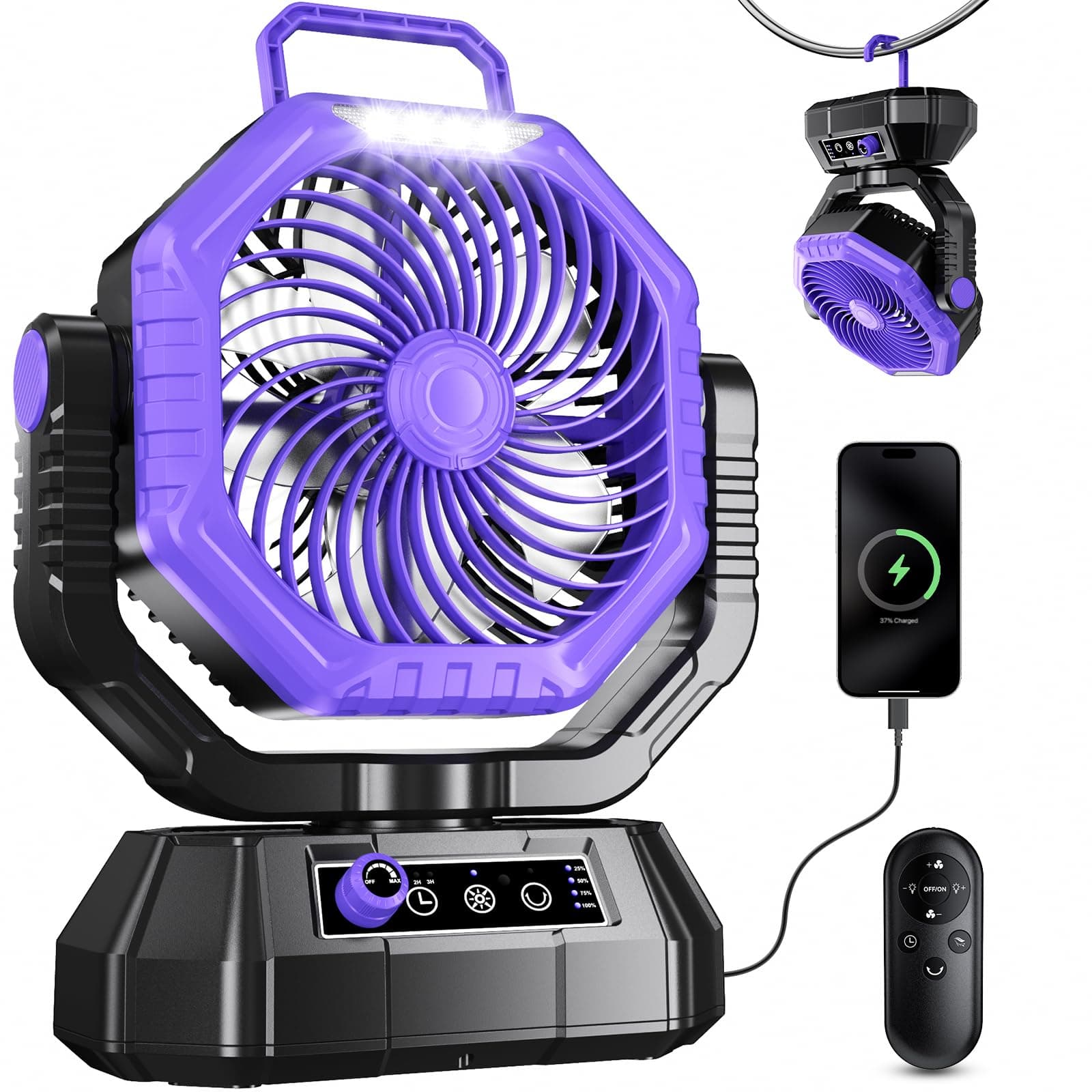 VTHW Camping Ventilator mit LED Licht & Haken 🏕️