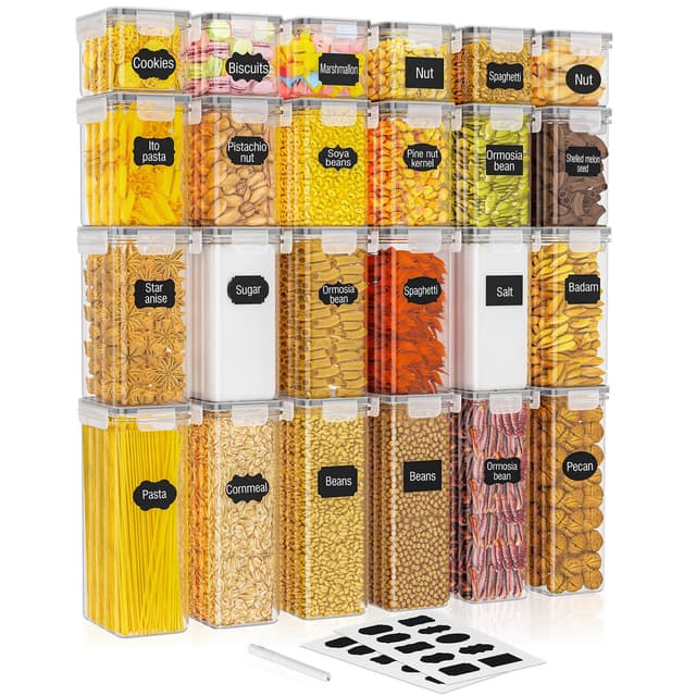 🌟 PurKeep Set mit 24 luftdichten Vorratsdosen & Kühlschrank-Organizer 🌟