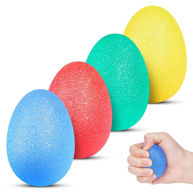 Vicloon Eiförmige Griffbälle, 4pcs Antistressball mit unterschiedlichen Härtegrade 🌟 - Angebot!