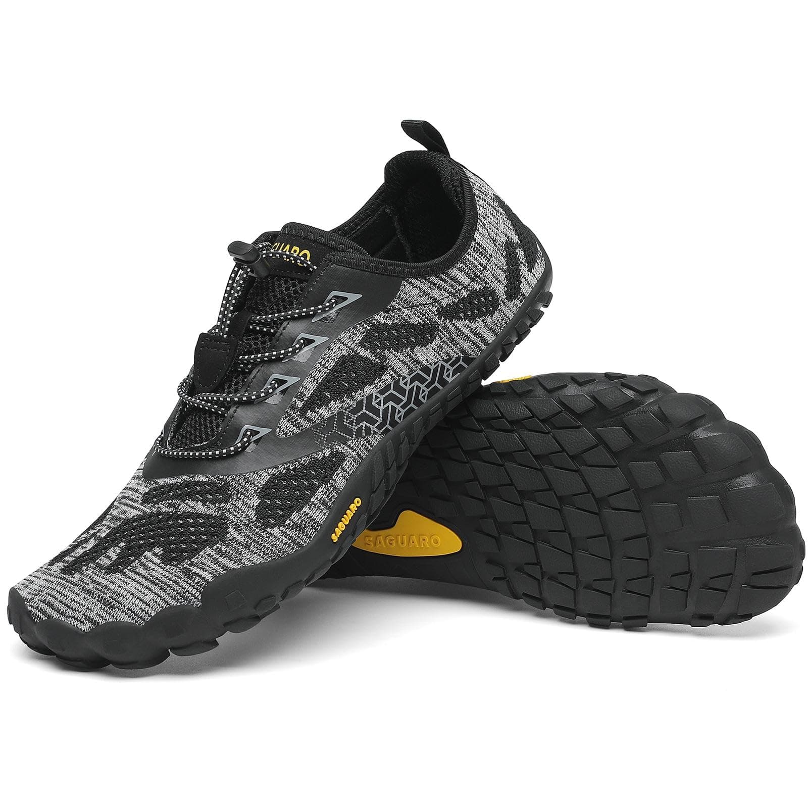 SAGUARO Barfußschuhe Herren Damen Zehenschuhe Unisex Traillaufschuhe 45 EU Anthrazitgrau 🏃‍♂️