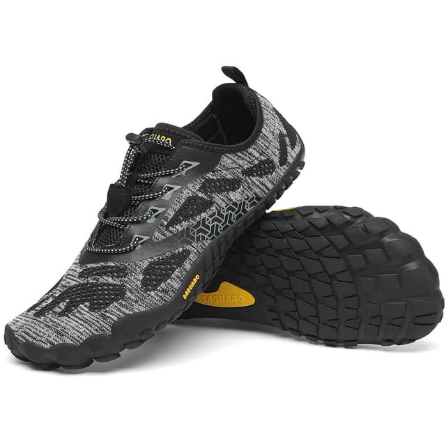 SAGUARO Barfußschuhe Herren Damen Zehenschuhe Unisex Traillaufschuhe 45 EU Anthrazitgrau 🏃‍♂️