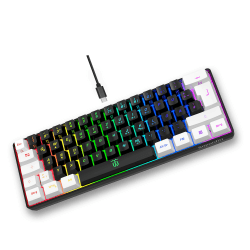 🎮🌈 60% kabelgebundene Gaming-Tastatur | Snpurdiri | Weiß-Schwarz