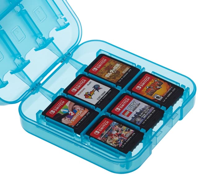 🎮 Amazon Basics Aufbewahrungsbox für Nintendo Switch Spiele - Blau 🧩