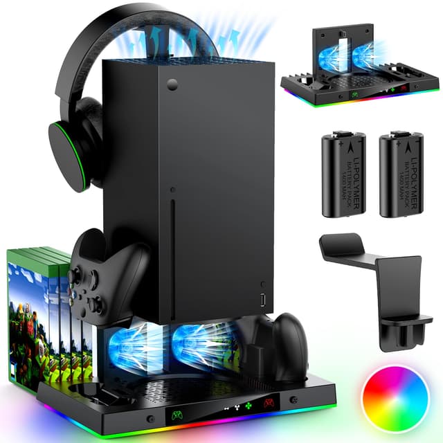 MENEEA Upgrade-Lüfter-Typ Dual Ladeständer für Xbox Series X