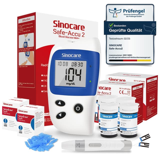 🩸 sinocare Blutzuckermessgerät & Teststreifen Kit 🩸