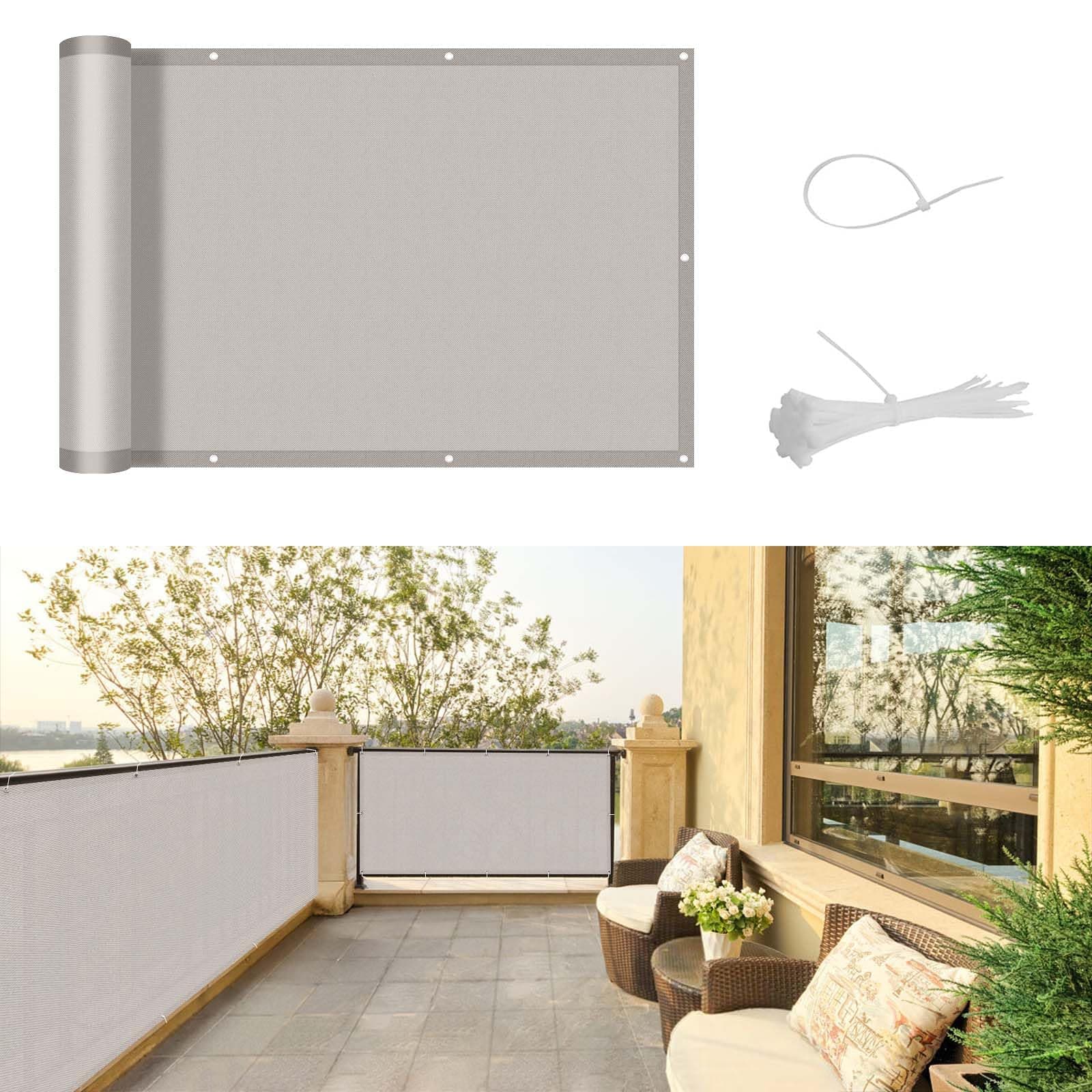 SUNNY GUARD Balkon Sichtschutz 90x500cm Balkonverkleidung Balkonabdeckung ☀️