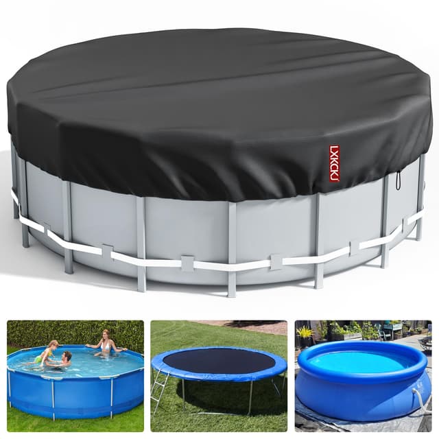 🏊‍♀️ LXKCKJ Runde Poolabdeckung für oberirdische Pools - Lagertank Poolabdeckung mit Kordelzug Design 🌞