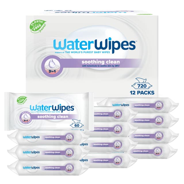 👶 WaterWipes Soothing Clean Baby Feuchttücher, 720 Stück (12 Packungen) 🌿