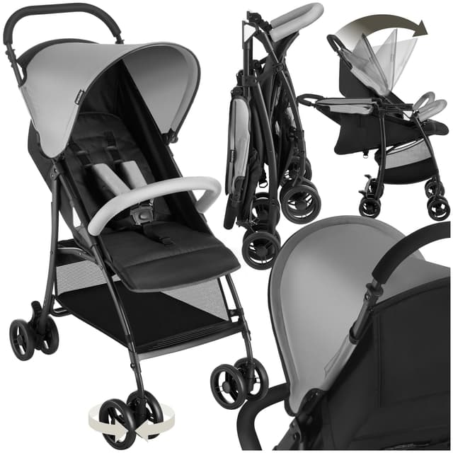 👶🛒 tectake® Kinderwagen Buggy mit Verdeck - Kompakter Babykinderwagen