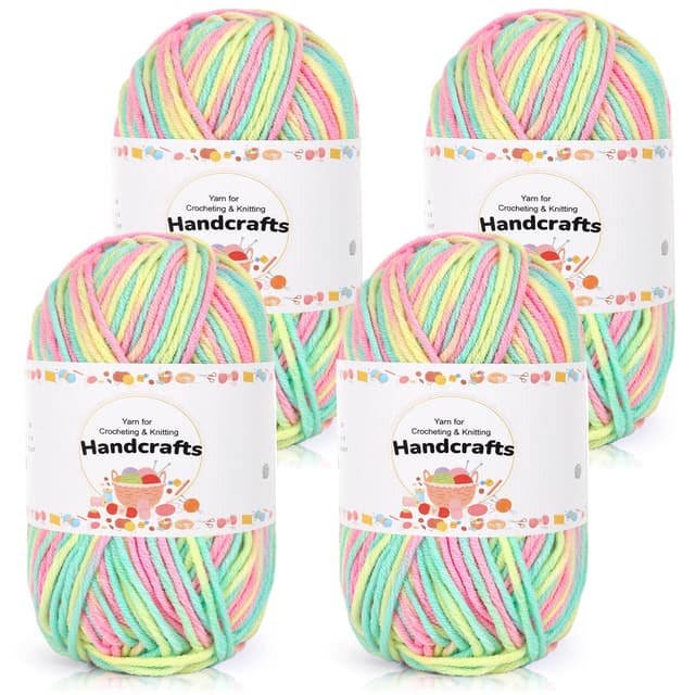 Aeelike 200g(4x50g) Farbverlauf Babywolle zum Häkeln 🧶🌈