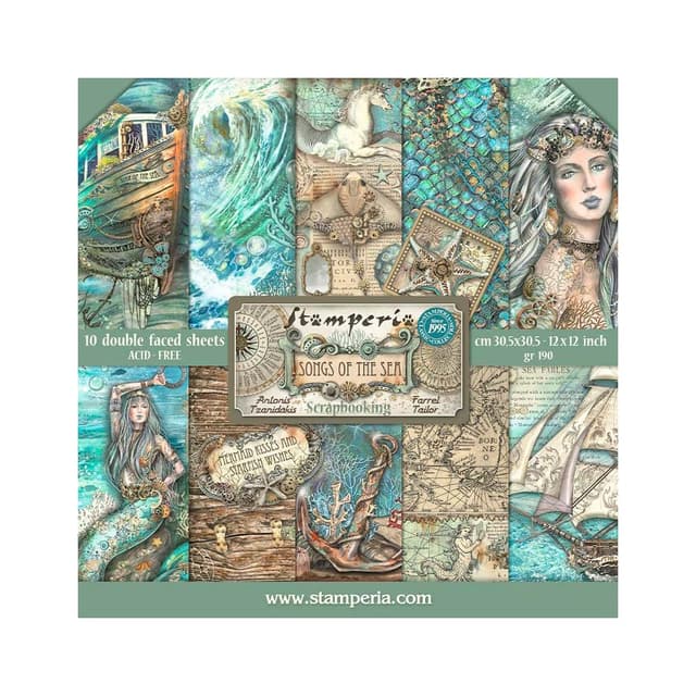 🌊 Stamperia International KFT Papierblock, 10 Blatt, doppelseitig 🎨