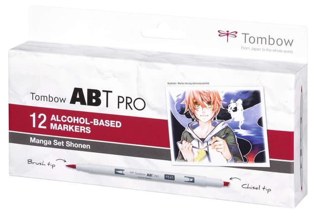 🖊️ Tombow ABTP-12P-5 Alkoholbasierter Marker ABT PRO Manga Set 🎨