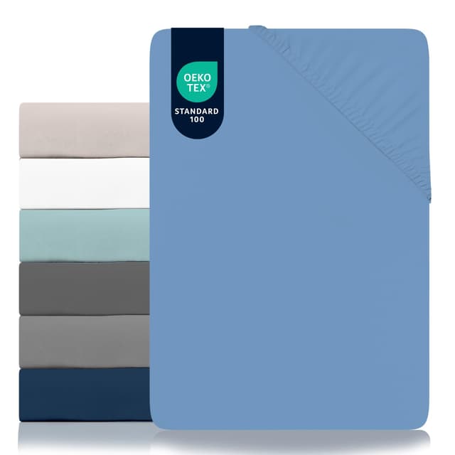 Dreamzie - Spannbettlaken 80x200cm - Mikrofaser Oeko TEX Zertifiziert - 100% Polyester - Spannbetttuch 80x200 Kinder - Coelinblau 80 x 190/200 cm Blau 🛏️