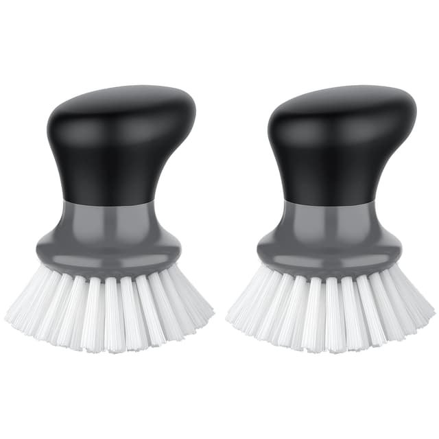 🌟 MR.SIGA Spülbürste mit ergonomischem Griff, Handflächenbürste für Geschirr, Töpfe, Pfannen zur Küchen Reinigung, Grau, 2 Stücke 🌟