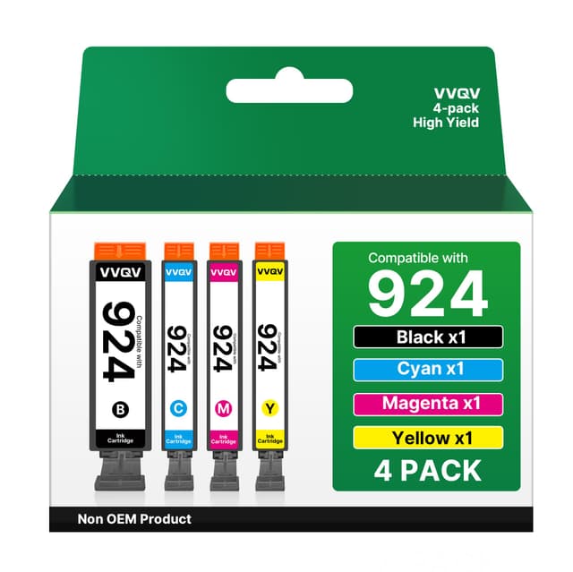 🎉 Super Deal! VVQV 924 Druckerpatronen Ersatz für HP 924 Patronen - 4er-Pack