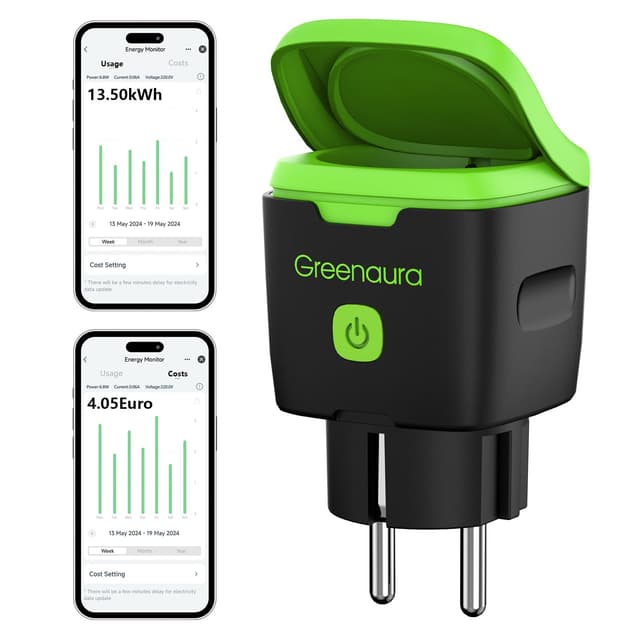 🌿 Greenaura WLAN Steckdose Outdoor - Zeitschaltuhr Aussenbereich mit Strommessung