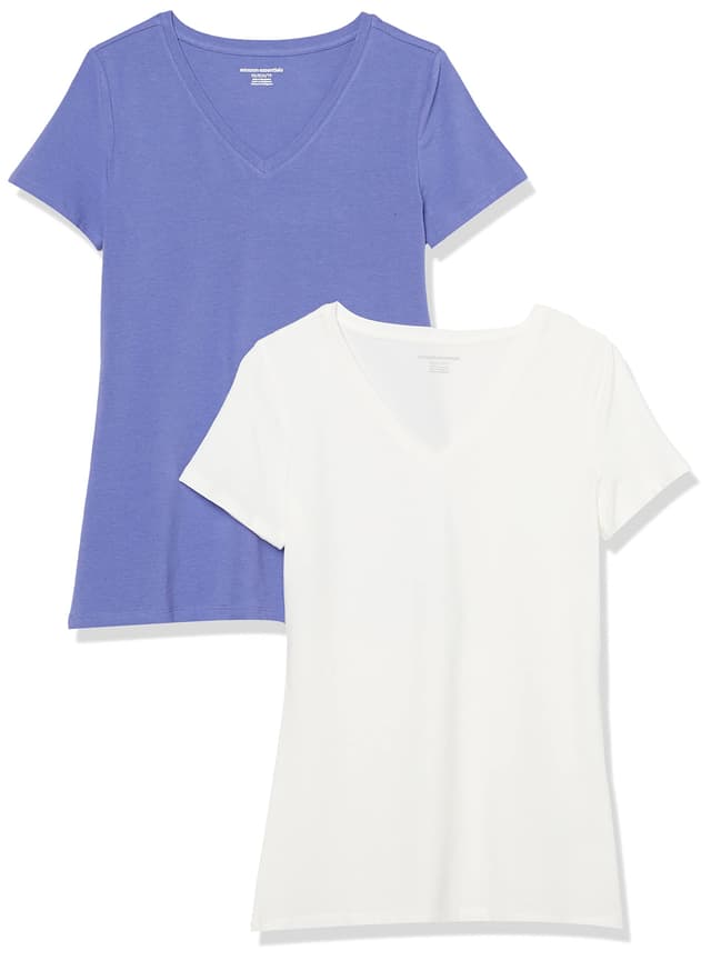 Amazon Essentials Damen T-Shirt mit V-Ausschnitt, Multi-Packs