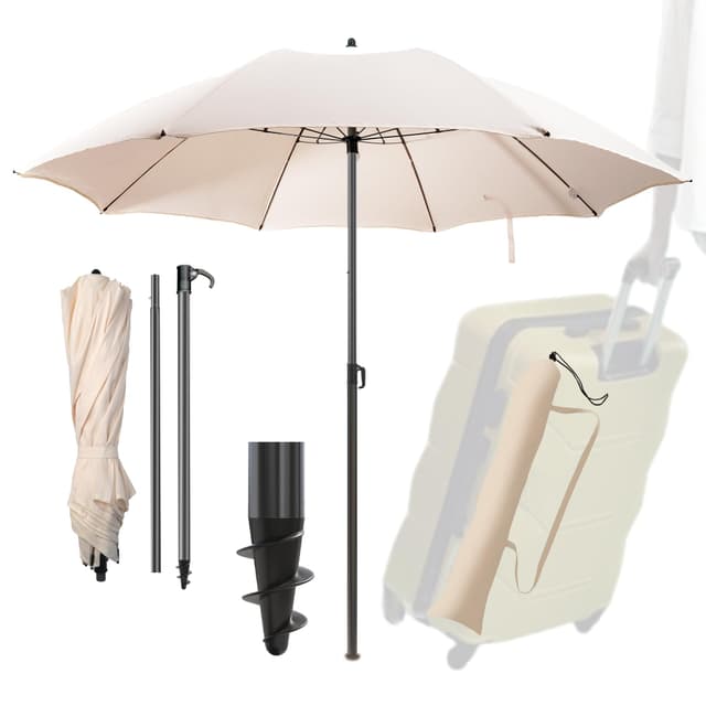 🌞 4smile Sonnenschirm Strand UPF 50+ 2er Set