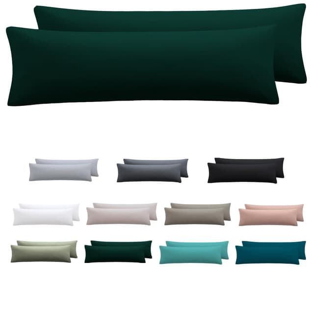 Nesture Seitenschläferkissen Bezug 40 x 145 2er Set - Kissenbezug 40x145 cm Dunkelgrün 😴🌟