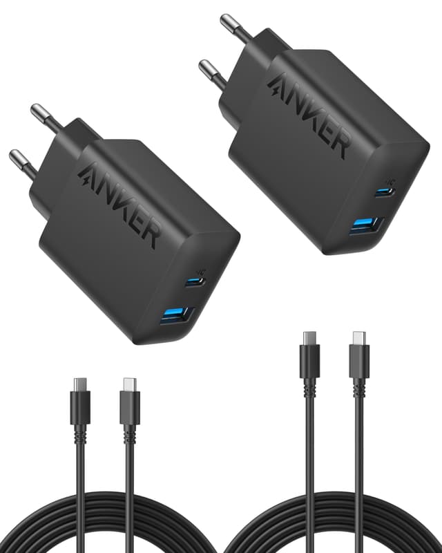 🔋 iPhone Ladegerät, Anker USB C Ladegerät (20W, 2-Port, 2er-Pack), Schwarz 📱