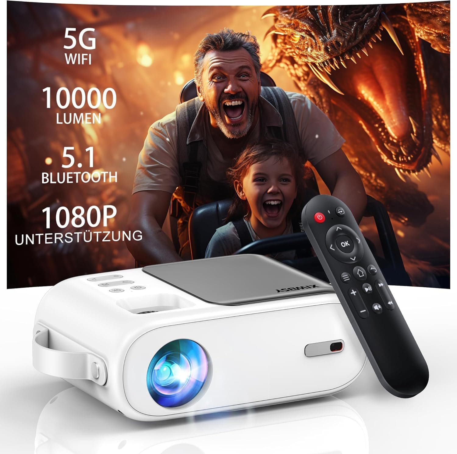 🌟🎥 Beamer Deal: XIWBSY 10000 Lumen Mini Beamer 1080P Unterstützt