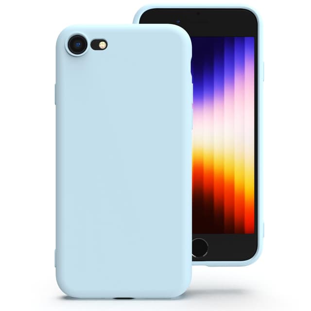 Zuvirelx Glatte Silikonhülle für iPhone SE 2020/2022, iPhone 8/7 - Eisblau