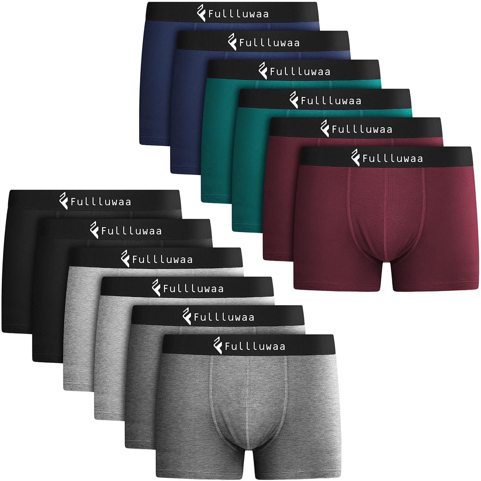 🩲 Fullluwaa Boxershorts Herren 12er Pack - Business Men Retroshorts Männer Trunks Baumwolle Unterwäsche 🩲