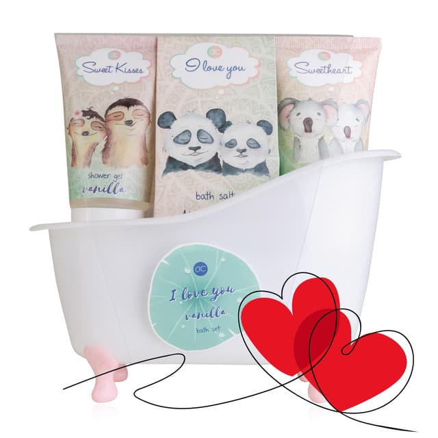 Accentra – I LOVE YOU Bade- & Duschset mit Vanilleduft