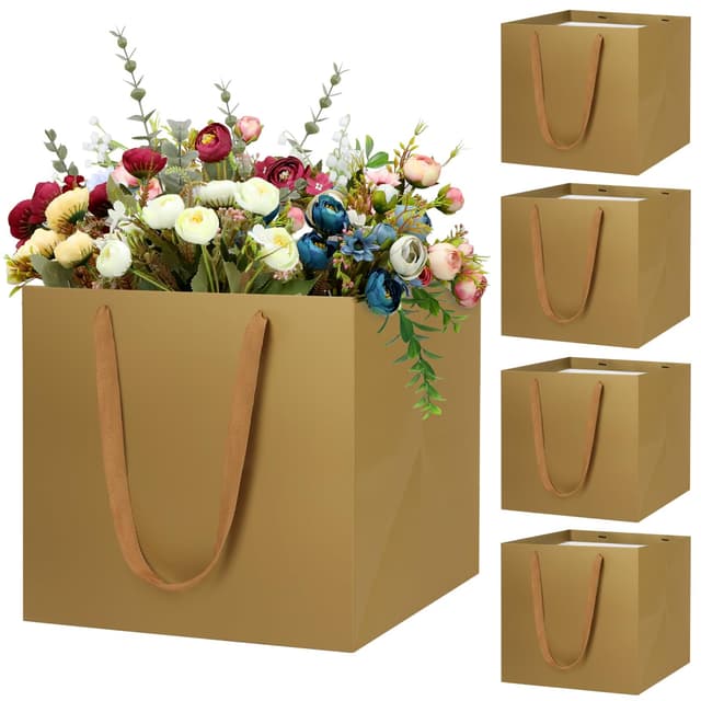 LVNRIDS 5 Stück Geschenktüte Groß Quadratische Geschenktüten Papiertüten 🎁🛍️