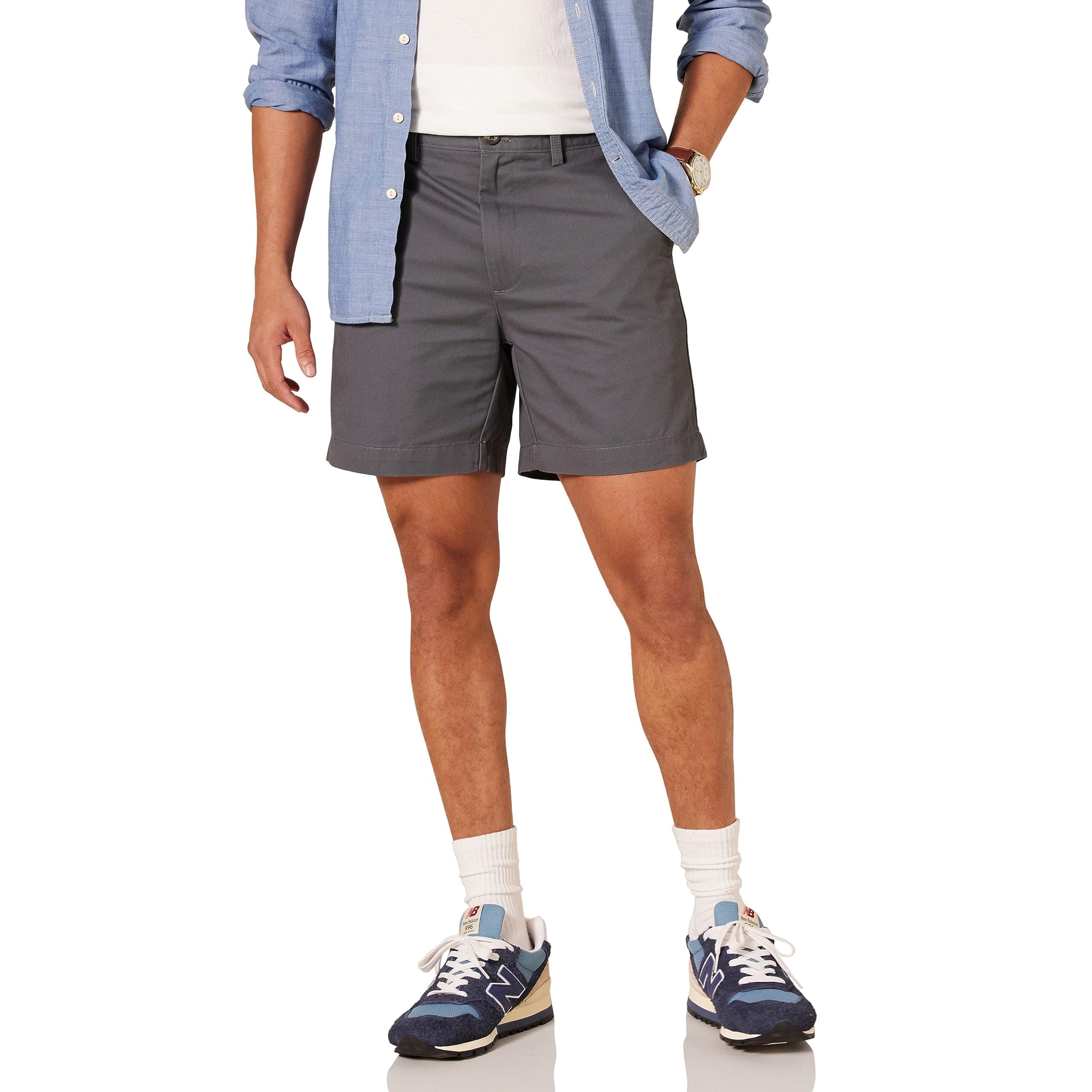 Angebot: Amazon Essentials Herren 18 cm Chinoshorts in Dunkelgrau 😎👖