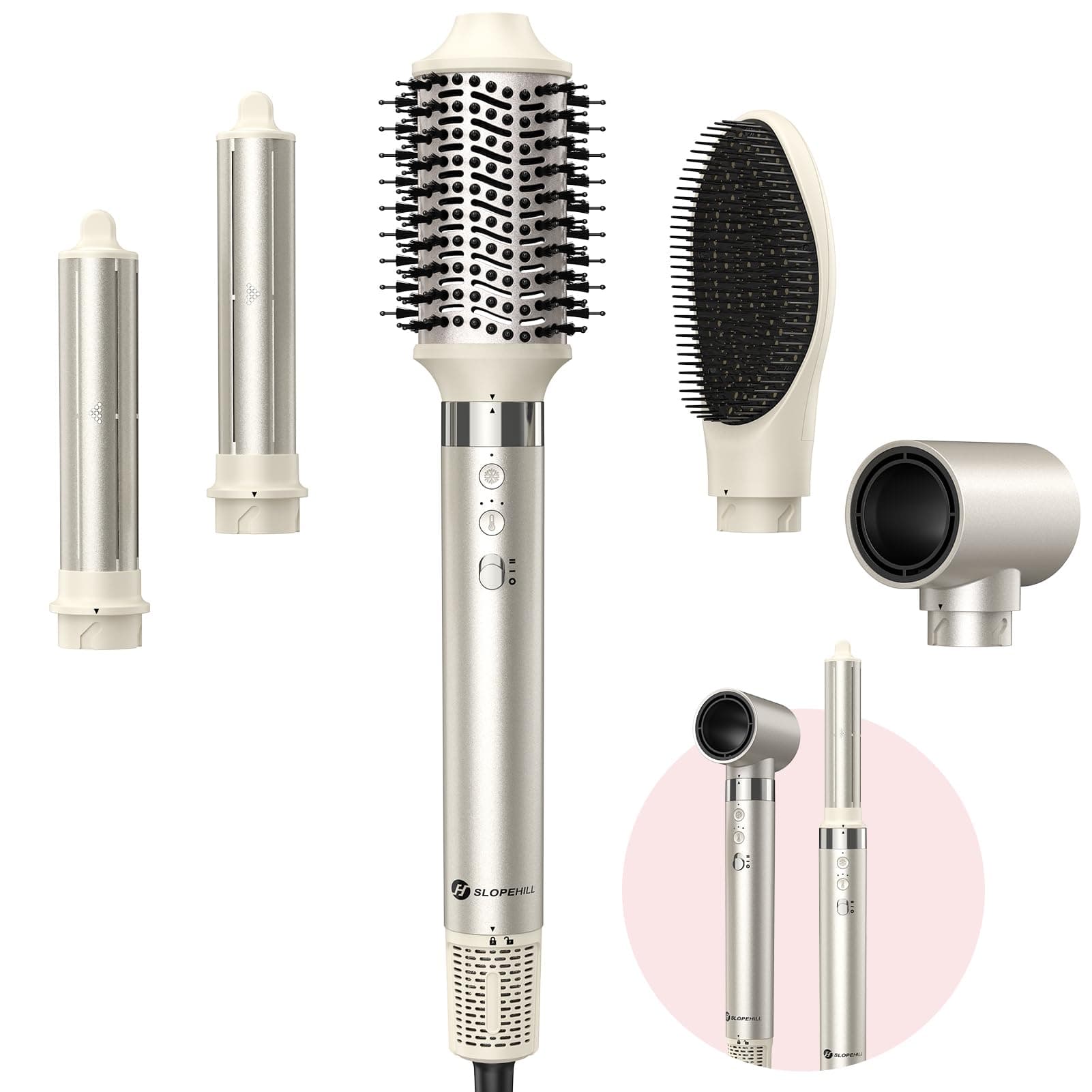 Slopehill Airstyler 5 IN 1 - Ionen Föhn 110000 U/Min - Multifunktionaler Hairstyler
