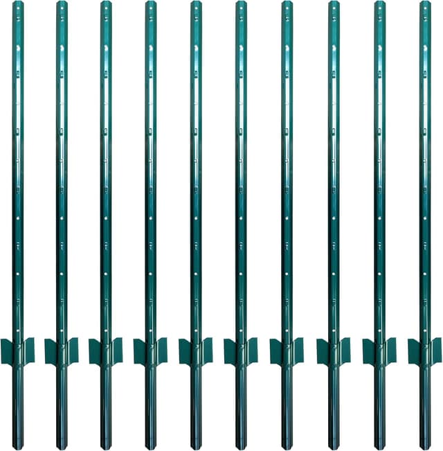 🌿🛡️ ARIFARO Zaunpfosten 122cm Robuste Metallpfosten, Packung mit 10, Kein Graben Garten U-Pfosten für Drahtzaun Stahlpfosten für Hof, Outdoor-Draht 122cm Hoch
