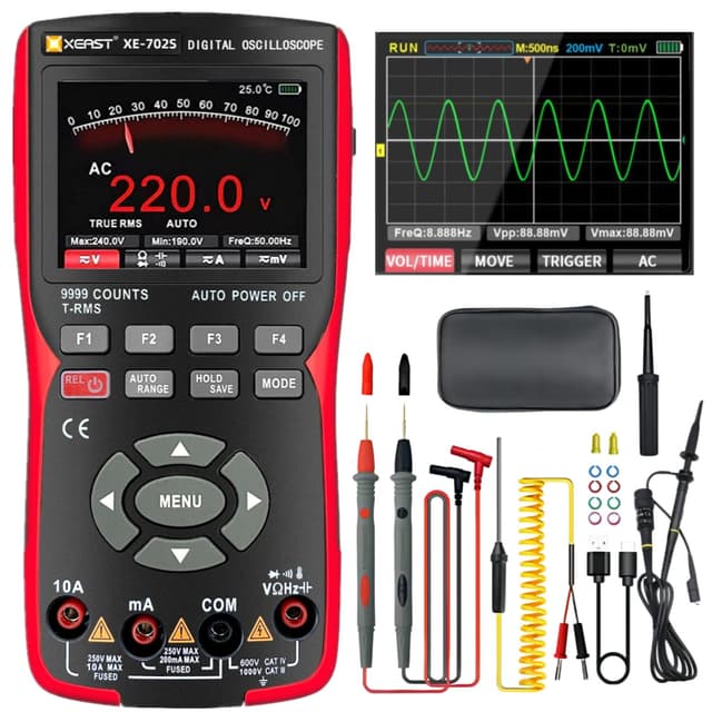 🔧 Handheld Oszilloskop & Digital Multimeter 🛠️ 48MSa/s High Sampling LED Oszilloskop XE 702S