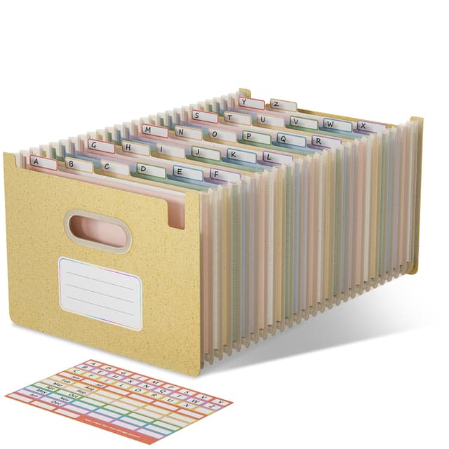 🌿 EcoStash Dokumentenmappe A4 26 Fächer aus Weizenstroh 📁🌈