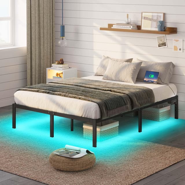 Rolanstar Bett 180x200 cm mit LED und Ladestation 🛏️