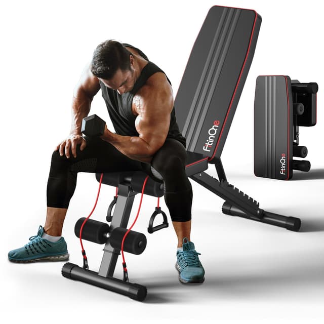 FitinOne Hantelbank Klappbar Verstellbar, Multifunktions Trainingsbank 🏋️‍♂️