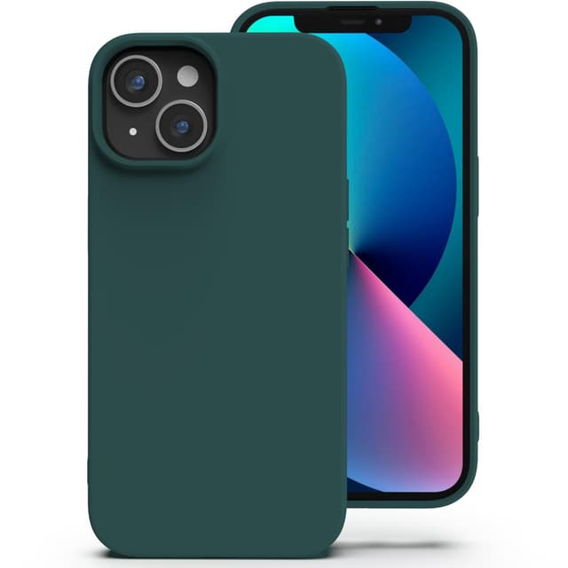 Zuvirelx Glatte Silikon hülle für iPhone 13 Mini - Tiefgrün 📱🌿