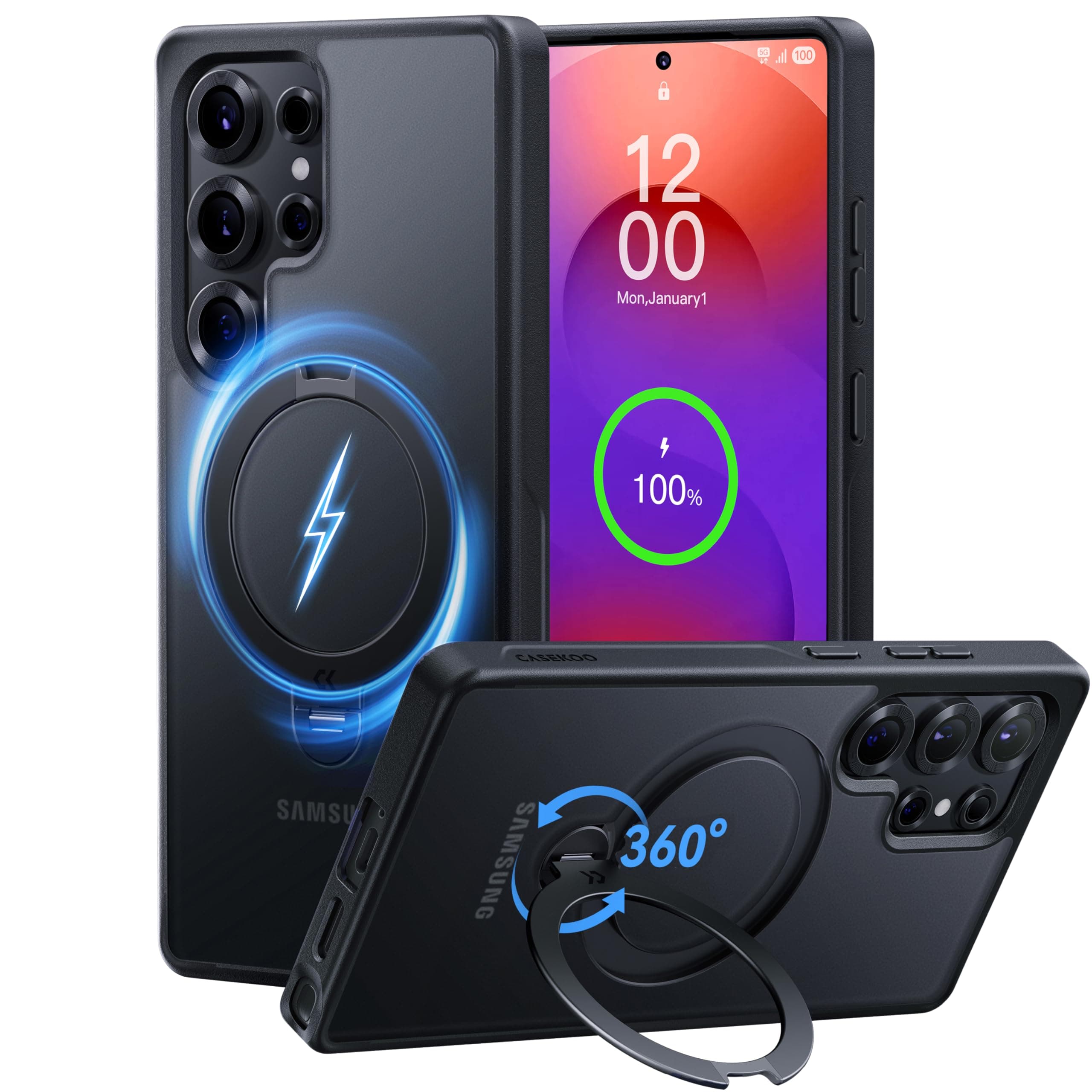 CASEKOO Weltneuheit 360° MagicStand für Samsung Galaxy S25 Ultra Hülle mit MagSafe 🪄