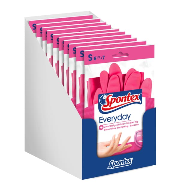 🧤 Spontex Everyday Haushaltshandschuhe - Pink, Größe S - 10 x 1 Paar